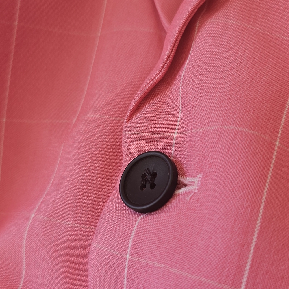 Mens‎ 5X Pink White Pin Stripe 2 Button Blazer - Picture 15 of 17